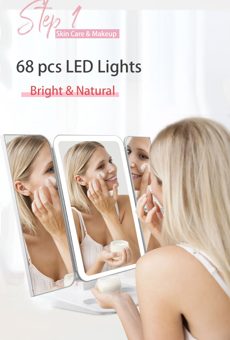 Makeup Mirror With LED light -10X Magnifying 180 Rotation